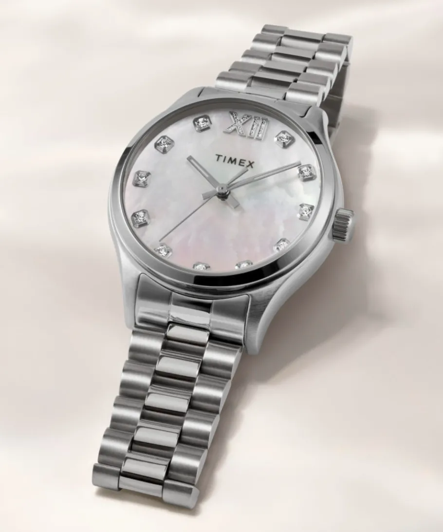 Women Timex Silver-tone|Bracelet*Legacy 34mm Stainless Steel Bracelet Watch