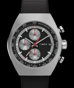 Timex Chronograph|Black Watches*Legacy Tonneau Chronograph 42mm Synthetic Rubber Strap Watch