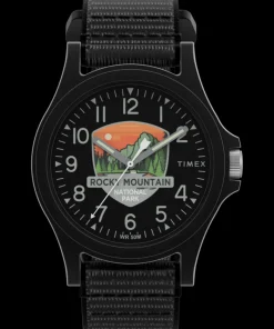 Timex Black Watches*Rocky Mountain National Park 40mm Fabric Strap Watch