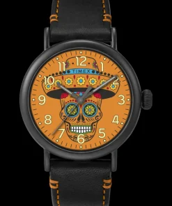 Timex Leather*Standard Dia de los Muertos 40mm Leather Strap Watch