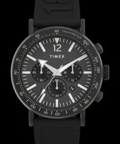 Timex Chronograph|Black Watches*Standard Tachymeter Chronograph 43mm Eco-Friendly Resin Strap Wa