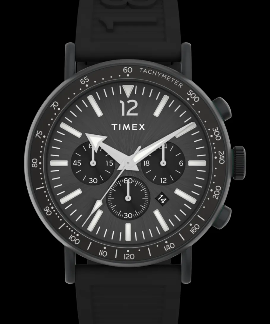 Timex Chronograph|Black Watches*Standard Tachymeter Chronograph 43mm Eco-Friendly Resin Strap Wa