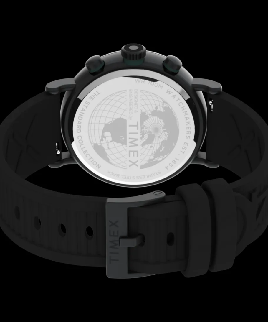 Timex Chronograph|Black Watches*Standard Tachymeter Chronograph 43mm Eco-Friendly Resin Strap Wa