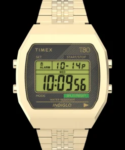 Women Timex Gold-tone|Digital*T80 Steel 36mm Stainless Steel Bracelet Watch