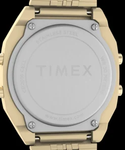 Women Timex Gold-tone|Digital*T80 Steel 36mm Stainless Steel Bracelet Watch