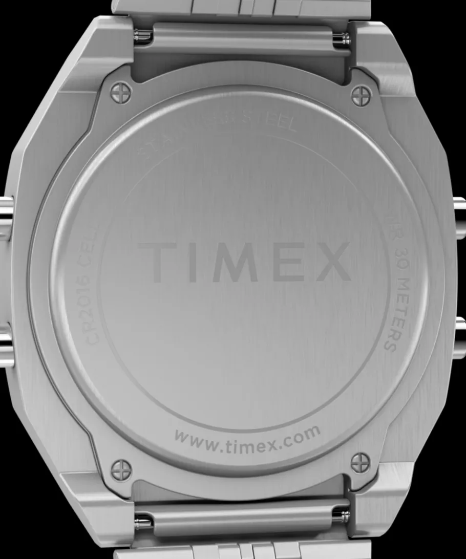 Women Timex Silver-tone|Digital*T80 Steel 36mm Stainless Steel Bracelet Watch