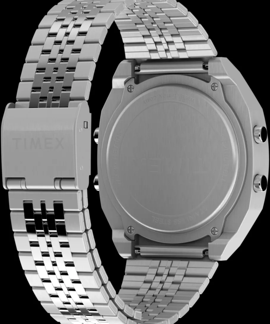 Women Timex Silver-tone|Digital*T80 Steel 36mm Stainless Steel Bracelet Watch