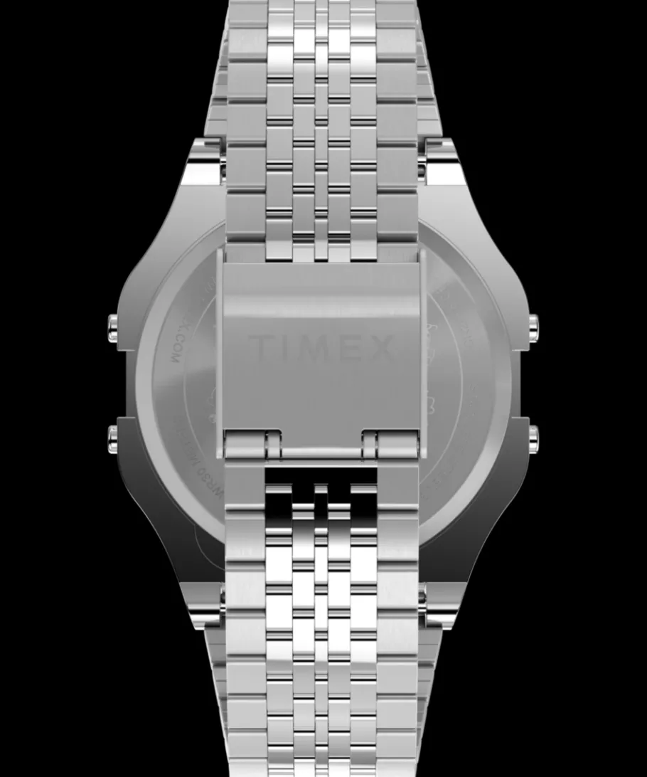 Women Timex Silver-tone|Digital*T80 x Peanuts Dream in Color 34mm Stainless Steel Bracelet Watch