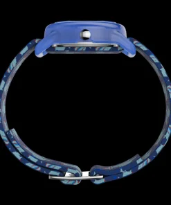 Kids Timex Kids Watches*TIME MACHINES® 29mm Blue Shark Elastic Fabric Kids Watch