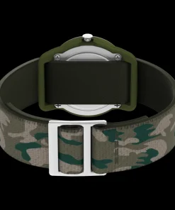 Kids Timex Kids Watches*TIME MACHINES® 29mm Green Camo Elastic Fabric Kids Watch