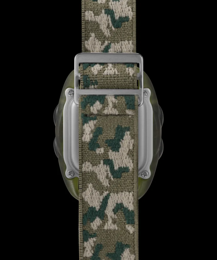 Kids Timex Kids Watches*TIME MACHINES® 34mm Green Camo Elastic Fabric Kids Digital Watch