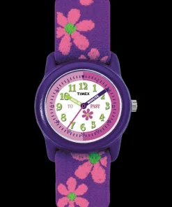 Kids Timex Kids Watches*TIME MACHINES® 29mm Purple Floral Elastic Fabric Kids Watch