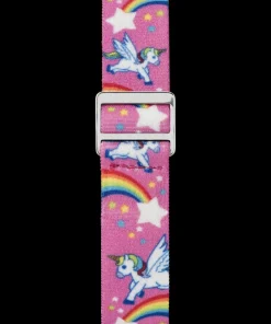Kids Timex Kids Watches*TIME MACHINES® 29mm Rainbow Unicorn Pink Elastic Fabric Kids Wat