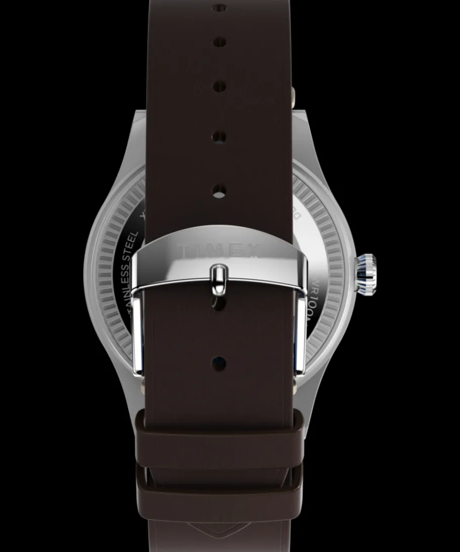 Timex Leather|Father's Day Gifts*Waterbury GMT x Pan Am® 39mm Leather Strap Watch