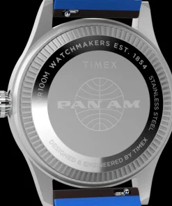 Timex Leather|Father's Day Gifts*Waterbury GMT x Pan Am® 39mm Leather Strap Watch