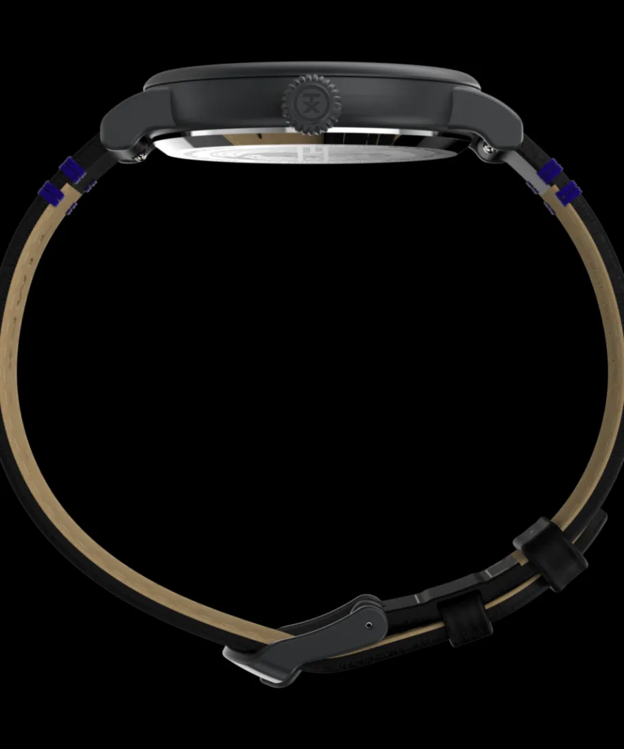Timex Leather|Black Watches*Waterbury Standard Dia de los Muertos 40mm Leather Strap Watch