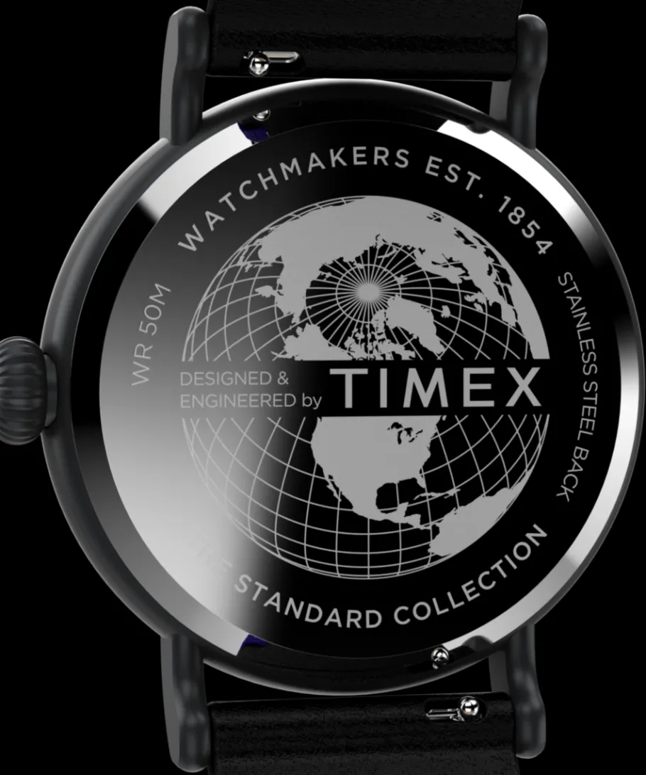 Timex Leather|Black Watches*Waterbury Standard Dia de los Muertos 40mm Leather Strap Watch