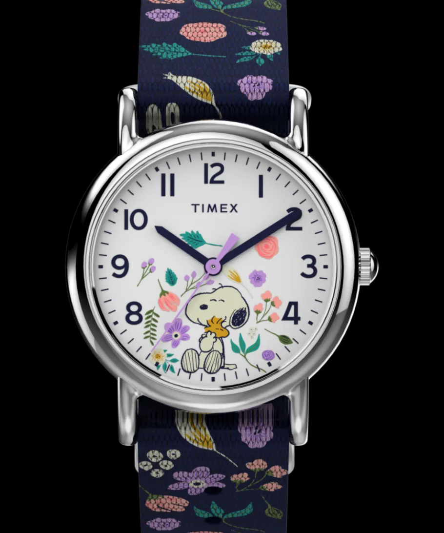 Women Timex Small*Weekender x Peanuts Floral 31mm Fabric Strap Watch