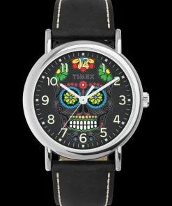 Timex Leather*Weekender Day of the Dead 38mm Leather Strap Watch