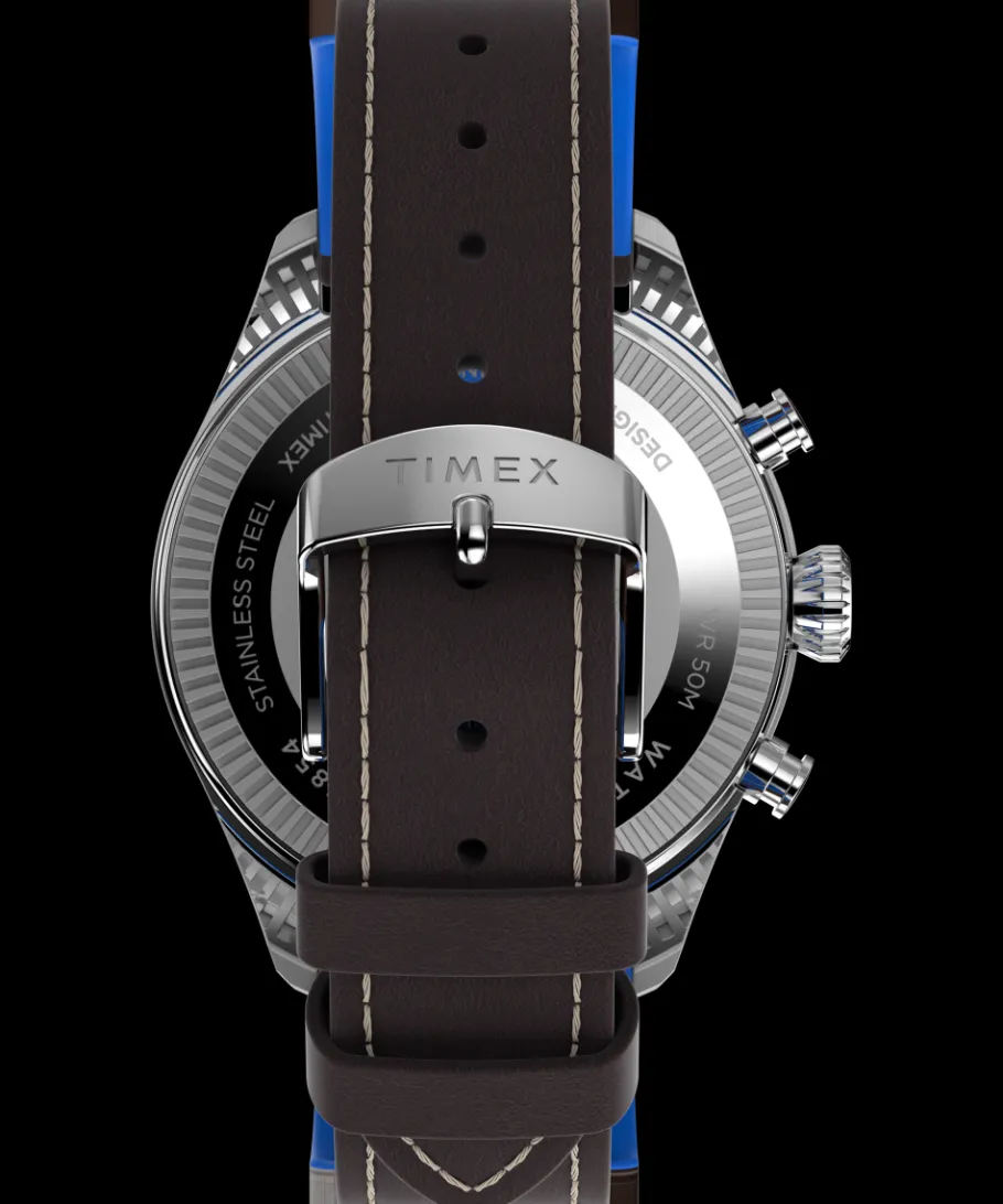 Timex Leather|Chronograph*X Pan Am Chronograph 42mm Leather Strap Watch
