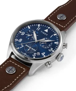 Timex Leather|Chronograph*X Pan Am Chronograph 42mm Leather Strap Watch