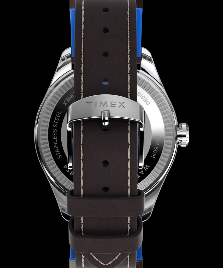 Timex Leather|Father's Day Gifts*X Pan Am Day-Date 42mm Leather Strap Watch