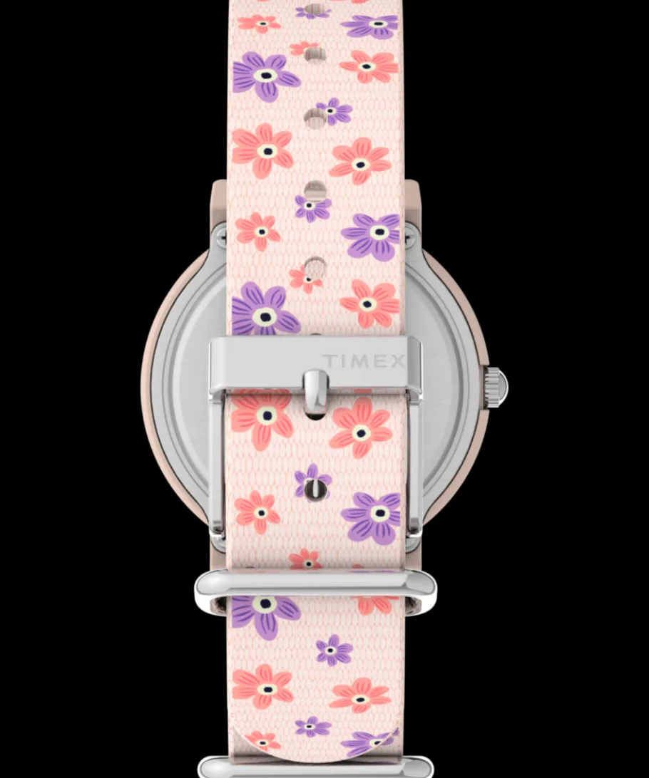 Kids Timex Kids Watches*x Peanuts Floral 34mm Fabric Strap Watch