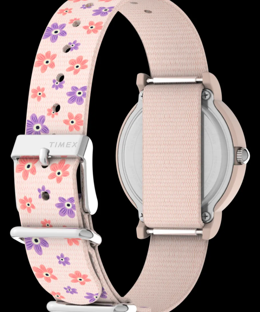 Kids Timex Kids Watches*x Peanuts Floral 34mm Fabric Strap Watch