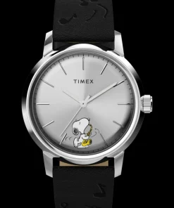 Timex Leather|Automatic*x Peanuts Marlin® Automatic Saxophonist 40mm Leather Strap Watch