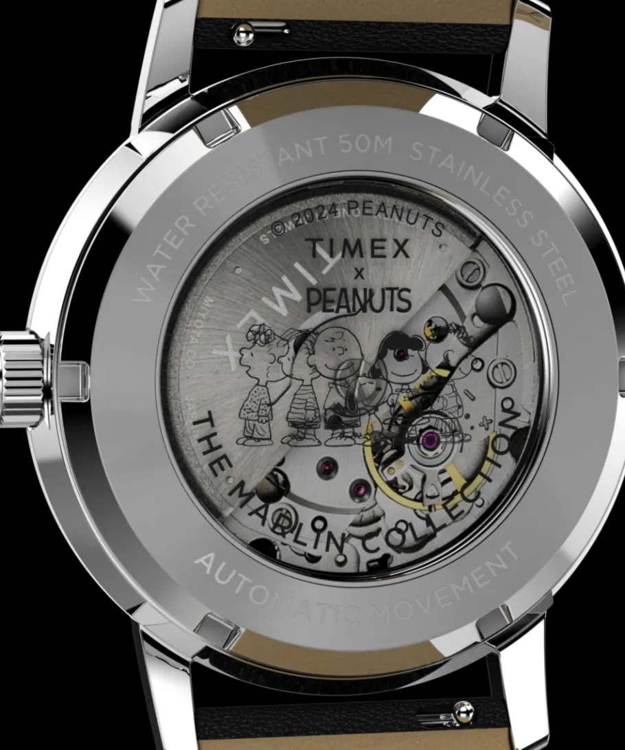 Timex Leather|Automatic*x Peanuts Marlin® Automatic Saxophonist 40mm Leather Strap Watch