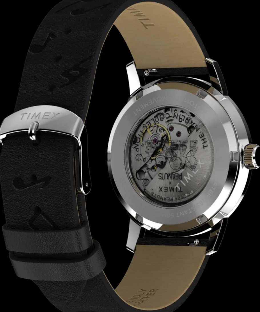 Timex Leather|Automatic*x Peanuts Marlin® Automatic Saxophonist 40mm Leather Strap Watch