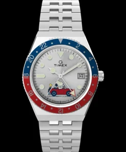 Timex Vintage|Stainless Steel*x Peanuts® Q ® GMT 38mm Stainless Steel Bracelet Watch