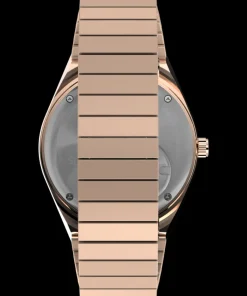 Women Timex Gold-tone|Bracelet*x Peanuts® Q ® In Bloom 36mm Stainless Steel Expansion Band
