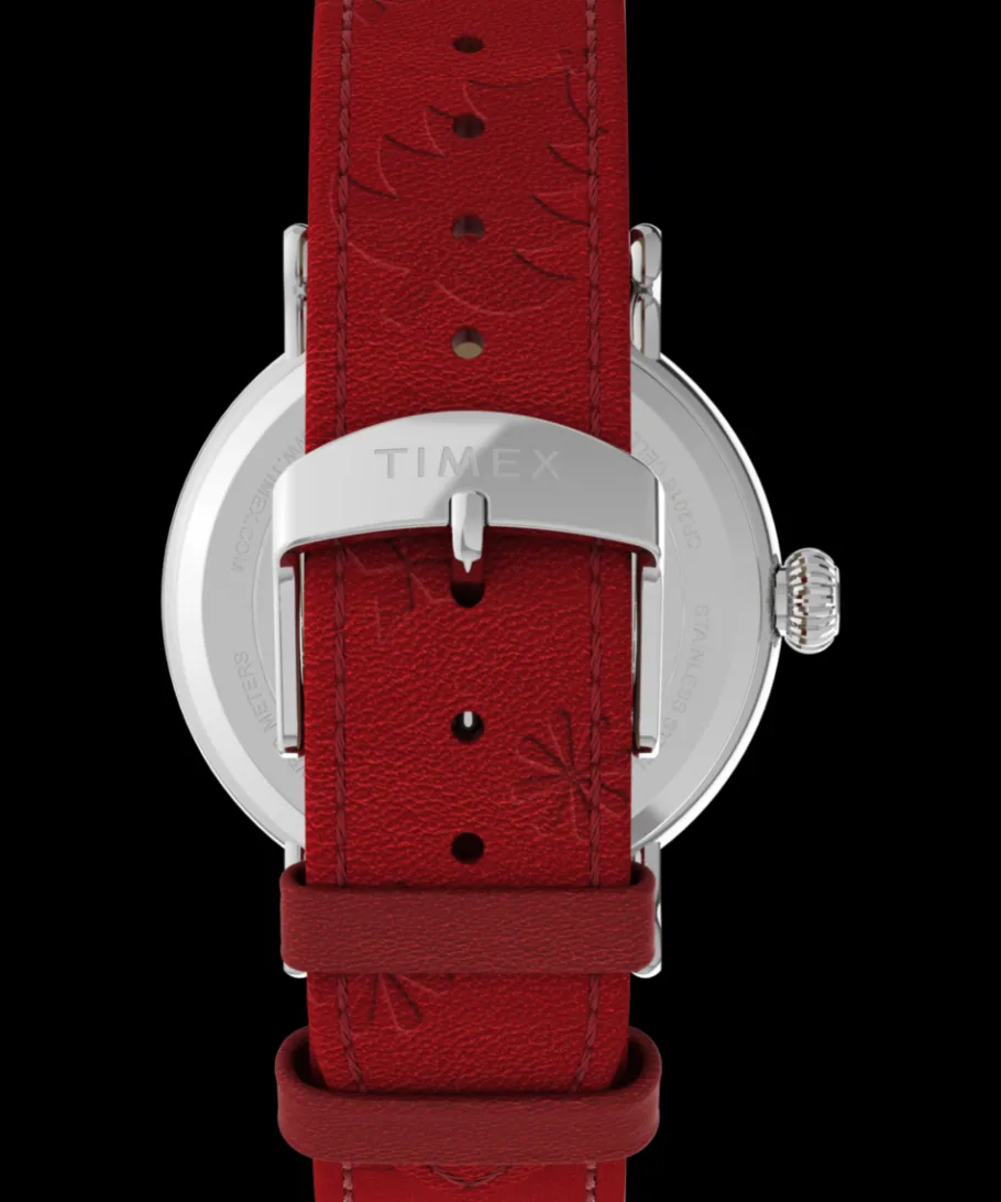 Timex Leather*x Peanuts Standard Snoopy Santa 40mm Leather Strap Watch