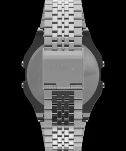 Women Timex Silver-tone|Digital*x Peanuts® T80 75th Anniversary Edition 34mm Stainless Steel Bra