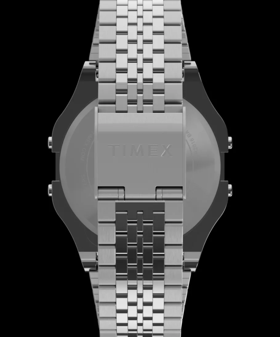 Women Timex Silver-tone|Digital*x Peanuts® T80 75th Anniversary Edition 34mm Stainless Steel Bra