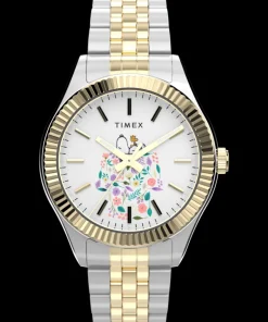 Women Timex Silver-tone|Bracelet*x Peanuts® Legacy In Bloom 34mm Stainless Steel Bracelet W