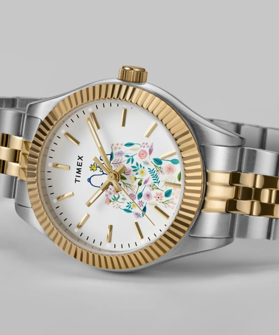 Women Timex Silver-tone|Bracelet*x Peanuts® Legacy In Bloom 34mm Stainless Steel Bracelet W