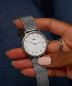 Women Timex Silver-tone|Bracelet*Transcend 34mm Stainless Steel Bracelet Watch