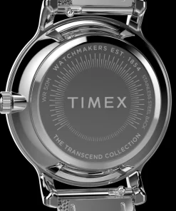 Women Timex Silver-tone|Bracelet*Transcend 31mm Stainless Steel Mesh Band Watch