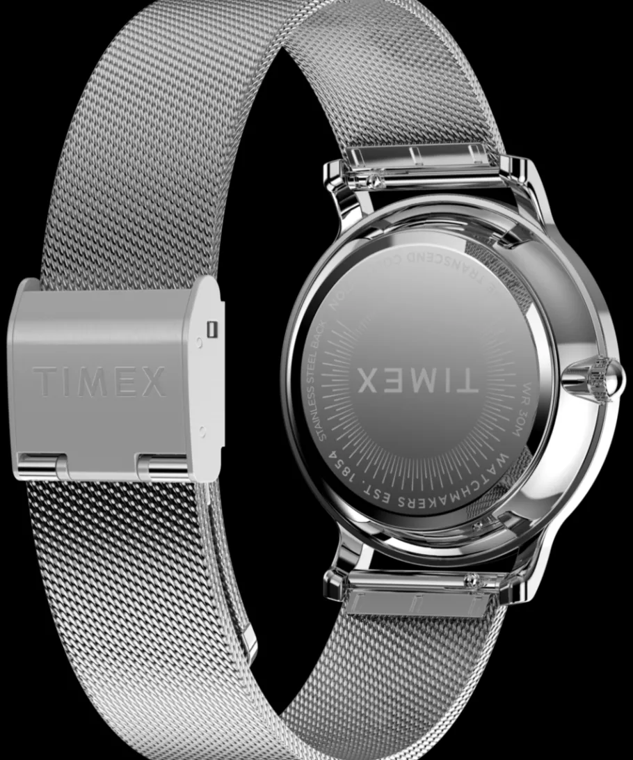 Women Timex Silver-tone|Bracelet*Transcend 34mm Stainless Steel Bracelet Watch