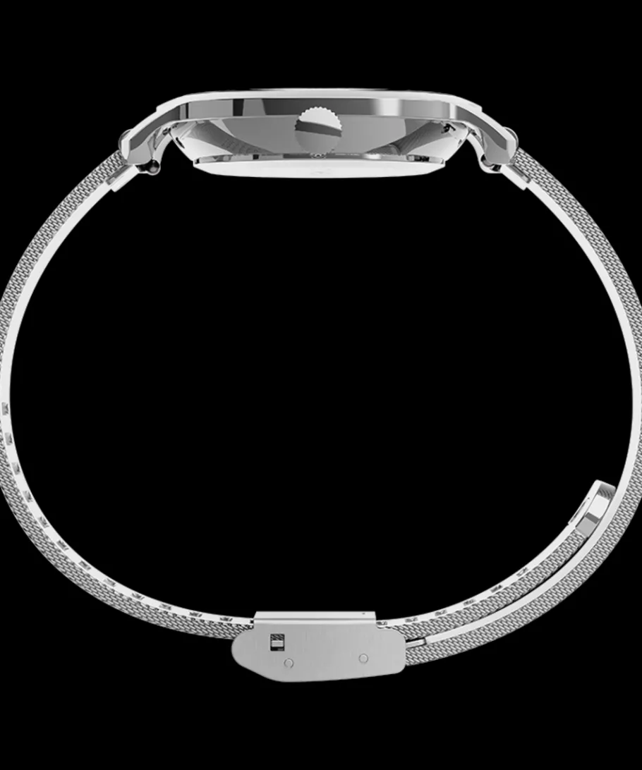 Women Timex Small|Silver-tone*Transcend™ 31mm Stainless Steel Mesh Band Watch
