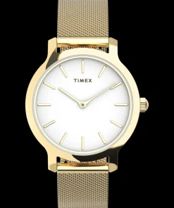 Women Timex Small*Transcend™ 31mm Stainless Steel Mesh Band Watch