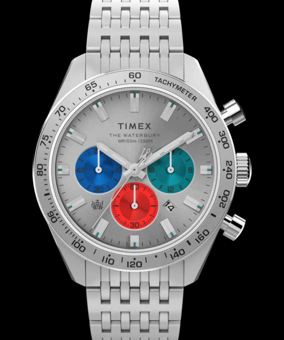 Timex Stainless Steel|Chronograph*Waterbury Chronograph 41mm Stainless Steel Bracelet Watch