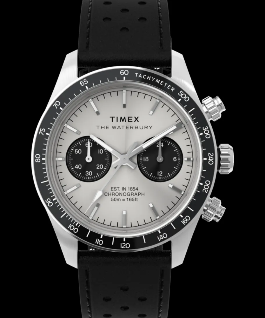 Timex Leather|Chronograph*Waterbury Heritage Chronograph 39mm Leather Strap Watch