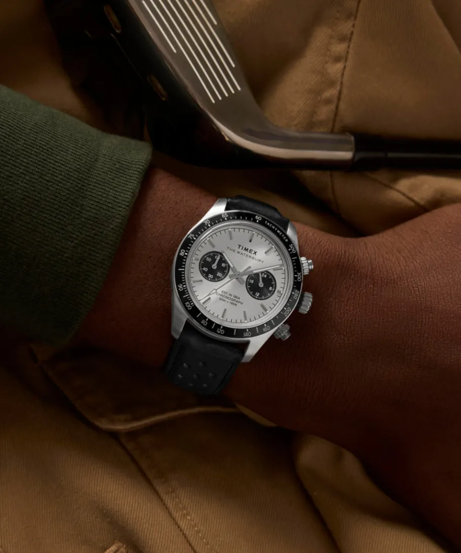 Timex Leather|Chronograph*Waterbury Heritage Chronograph 39mm Leather Strap Watch