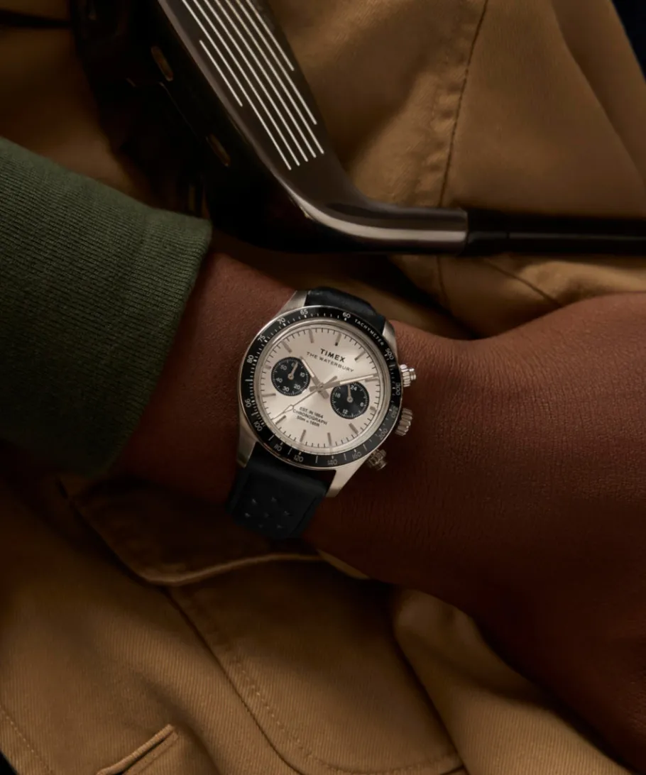 Timex Leather|Chronograph*Waterbury Heritage Chronograph 39mm Leather Strap Watch