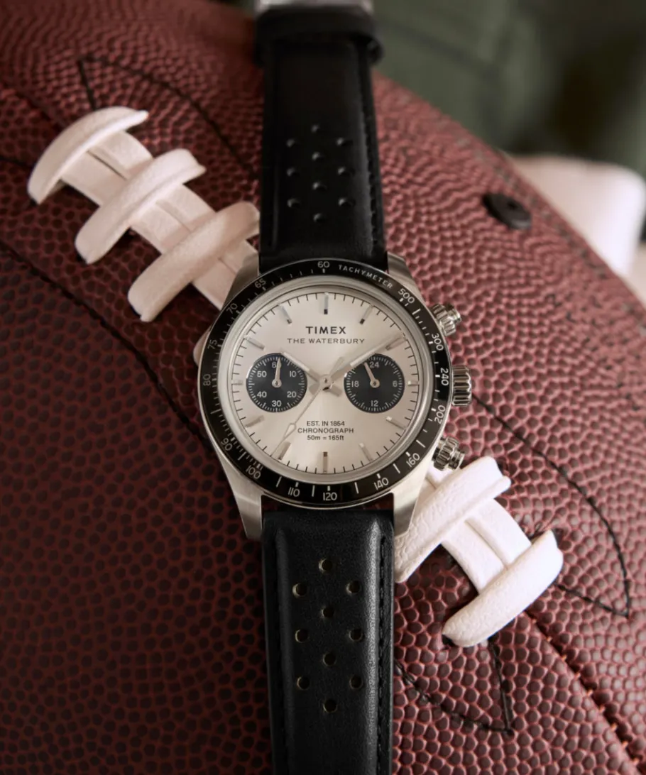 Timex Leather|Chronograph*Waterbury Heritage Chronograph 39mm Leather Strap Watch