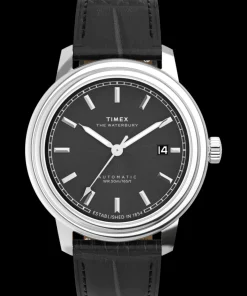Timex Leather|Black Watches*Waterbury Metropolitan Automatic 41mm Leather Strap Watch