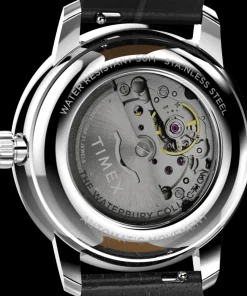 Timex Leather|Black Watches*Waterbury Metropolitan Automatic 41mm Leather Strap Watch